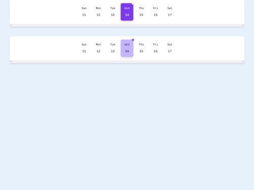 tailwind Tailwind CSS calendar stripe card