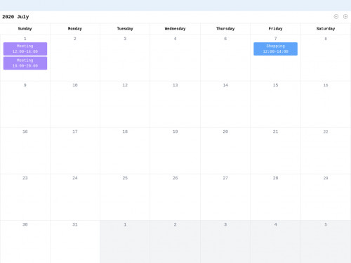 tailwind Calendar Table Template