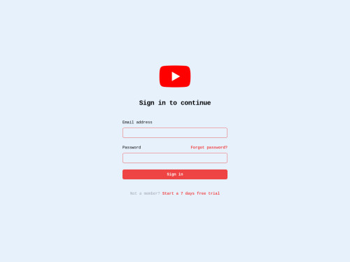 tailwind Tailwind CSS Youtube login form