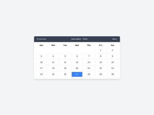 tailwind Tailwind CSS Calendar Grid